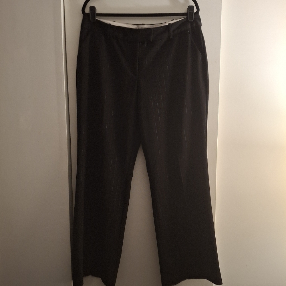 Worthington Stretch Women's Black Pinstriped Trousers